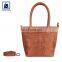 Manufacturer of Zip Closure Type and Cotton Lining Material Women Genuine Leather Handbag