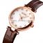 New Arrival Skmei 1777 Brown Leather Strap Quartz Wristwatch Lady Water Resistant 30 Meters Customized Logo