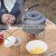 Camping Kettle 2.2L/1.6L Aluminum Alloy Open Campfire Coffee Tea Pot Fast Heating Outdoor Gear for Boiling Water