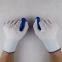 13 gauge white polyester knitted blue nitrile palm coated safety work gloves