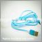 Colorful RoHS approved 1m Nylon braided flat micro usb cable