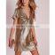 Cheap petite glitter v neck dresses gold with factory prices