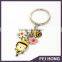 Open design cute cartoon bee and flowers keychain