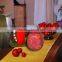 Ceramic red egg shape luminary with inner led candle for bedroom, indoor decoration