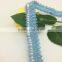 vintage antique LT blue satin ribbon braid pearl bead lace trim