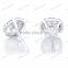 Diamond Halo & 5 mm CZ Stud Earrings in 18k White Gold