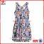 V-neck racerback dress in jersey printing floral dress