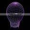 3D Optical Illusion Ball Ballet Night Lamp Night Light 10 Colorful LEDs Ultra-thin Acrylic Light Panel AA Battery or DC 5V