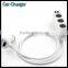3 Cigarette Power Adapter DC Outlet Splitter 4 Usb Portable Ports Car Charger With Clip