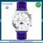 FS FLOWER - SG 1653 Mechanical Automatic Mechanical Movt Moonphase Calendar Watch Bule Leather Strap Men's Quality Watches