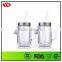 bpa free double wall wholesale 20oz plastic mason jar mug with metal lid and straw
