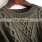 BGA15066 Round neck cable knitting long sleeve pullover mongolian cashmere sweater