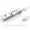 2015 customised Aluminum Alloy ASH premium 3 port, 4port, 7 port hub with RJ45/LAN adaptor