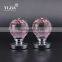 60 mm pink color zinc alloy glass crystal handles for door