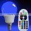 IR remote control E14 3W 5W color changing rgb bulb light