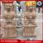 Life-size Red marble foo dog (fu dog) statues