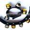 New year trendy silver and gold big bell handmade ribbon bracelet