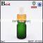 5ml frosted green small glass oil bottle wholesale with big head dropper