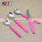 Pink color handle fashion hard plastic cutlery set wholesale in china