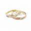 Fashionable Gold Plated Tri Color Bangle Hoop Earrings