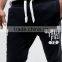 Custom Print Slim Fit Joggers With Cuffed Hem Men Gym Pants With White Drawstring