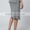 High Quality D-Ring Wrap Skirt Winter Grey Long Skirts Women Slit Office Wear Skirts