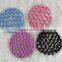 Small Size Diamante Crocheted Hair Bun Net Hair Holder Cover with Stones Ballet Dancing Skating Hair Decor Snood Cap for Child