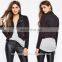 china OEM new product cheap long sleeves faux leather moto jacket women