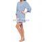 CHEFON Super soft relaxed fit wrap neckline long pattern wide sleeves robe,woman robe