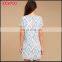 New Fashion Round Neck Women Clothing Shift Dress Print Back Zipper Casual Dress