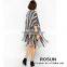 Knit Cape Cardigan, Korean Cardigan With Striped, Fashionable Cardigan With Fringe