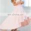 Light pink sleeveless V-neckline long tail maxi cocktail dress