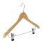 Angie Hot selling wooden clothes hanger with clips