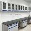 School laboratory furniture metal work bench lab table with cabinets