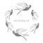 Set of 6 White Ceramic Sparrows Swallows Birds Wall Mounted  Hanging for Living room Garden Wall Sculptures Decor
