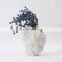 Modern Luxury Art Decoration White Black Minimalist Matte Ceramic Texture Flower Vase