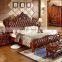 American Oka Solid Wood Bedroom Bed Classic Design Royal Leather Double Bed