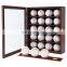 20 Baseball Display Case Wall Mounted Acrylic Transparent Door Lockable Wood Showcase Cabinet Hanging Shelf Holders Shadow Box