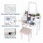 Vanity Set, 2 Large Sliding Drawers, Removable Makeup Organizer Dressing Table with Mirror and Stool