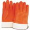 Heavy Duty Safety Cuff Cotton Jersey Liner Rough Sandy Orange PVC Coated Gloves