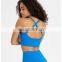 Nude Feeling Wholesale Custom Logo Sexy V Neck Cross Back Straps Workout Gym Fitness Yoga Wear Sports Bra Crop Top for woman