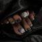Black cat's eye spar toe nail tips shining diamond wearing nail art finished toe nail tips wholesale