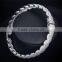 Luxury Pave Setting Cubic Zirconia Wedding Jewelry Brass Base White Gold Bangle