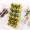 Bulk Christmas Ball Ornaments: 4cm Shatterproof Plastic Balls with Glitter & Painted Designs – 50pcs