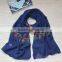 High Quality Colorful Leaf Embroidery Fashion Lady Cotton Scarf
