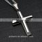 Men Cool Black Silver Stainless Steel Cross Pendant Chain Necklace
