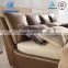 Solid Wood Frame High Density Sponge Queen Gloden Leather Bed