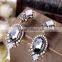 top quality women grey crystal earring