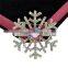 Festival jewelry wholesale zinc alloy multicolor rhinestone snow flower snowflake brooch