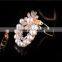 New design korean jewelry zinc alloy pearl main stone rhinestone sunflower scarf clip brooch